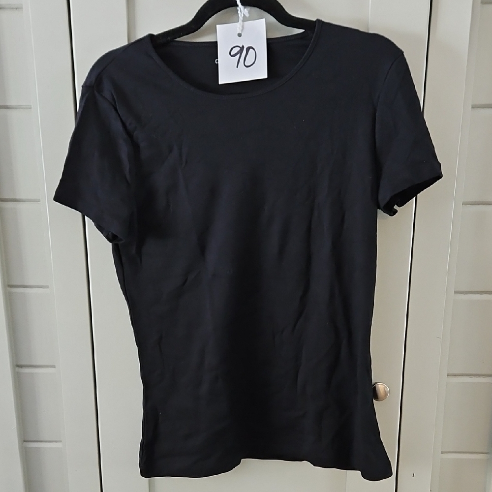 #90 Croft & Barrow Black Short Sleeve Pima Cotton Tee  Sz Small Ptp 19+
